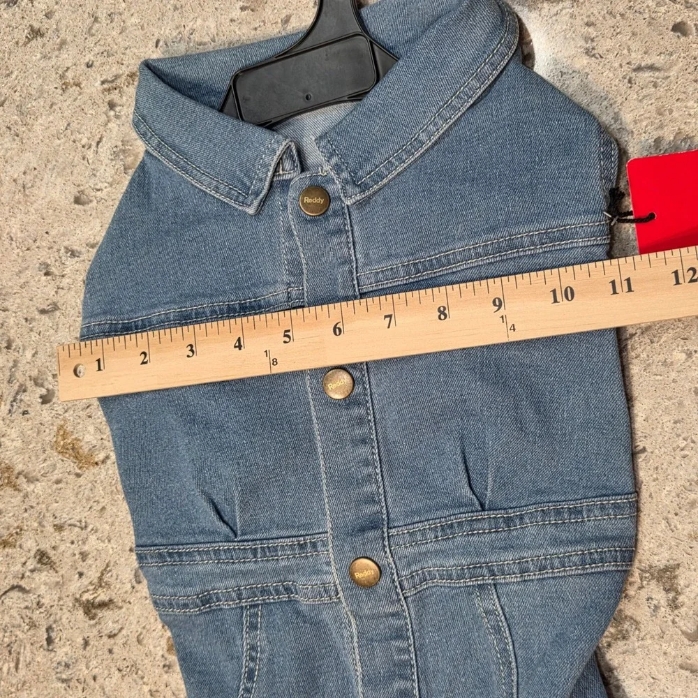 Reddy Blue Denim Dog Dress Large NWT Recycled Material Collared Blue Jean